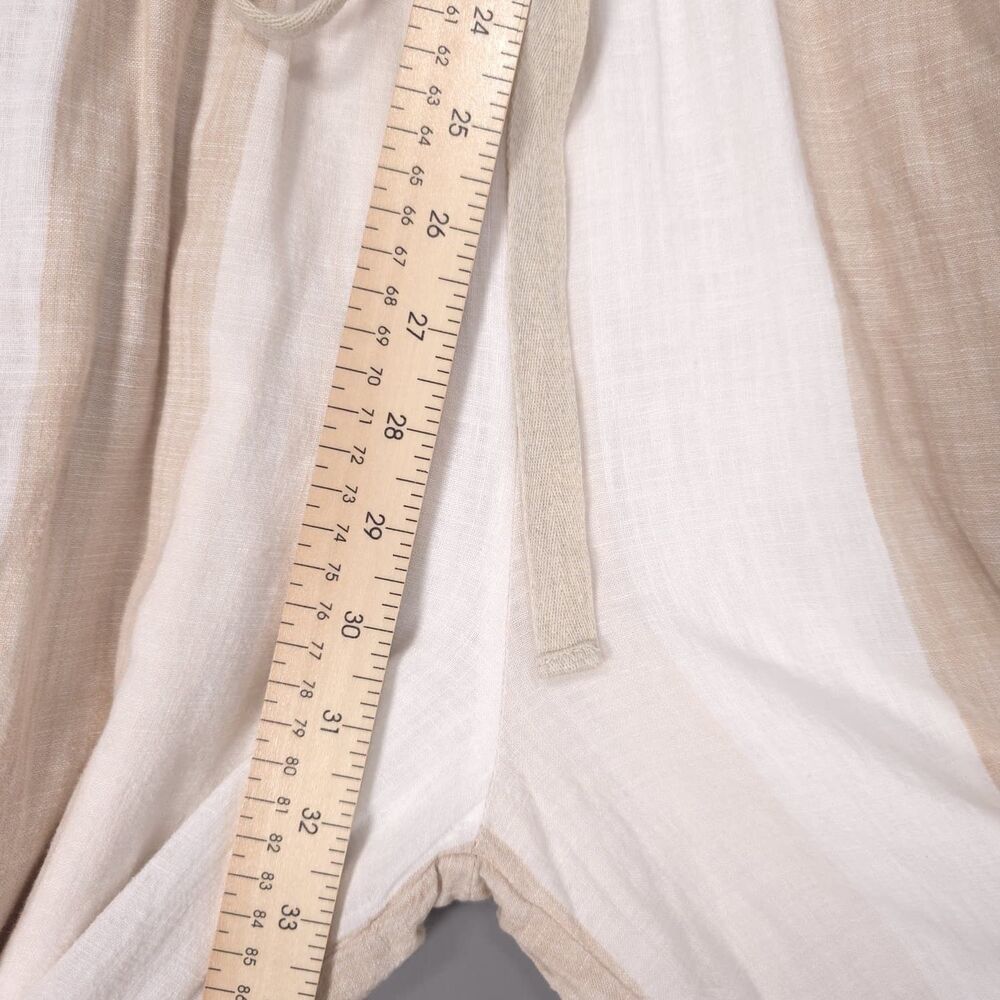 SPLENDID Women's Jumpsuit Linen Blend SMALL Beige Stripe‎ Wide Leg RS2R091 - Picture 5 of 11